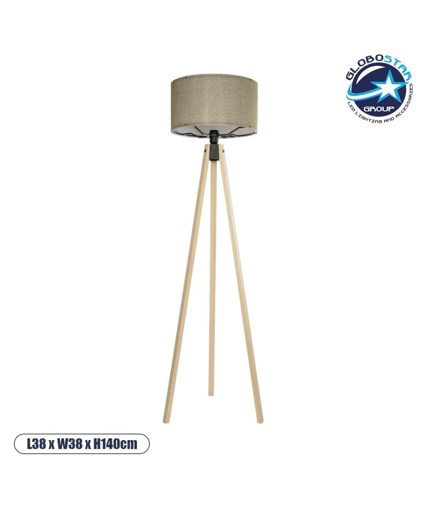 GLOBOSTAR® SAGA 204-0047 Μοντέρνο Επιδαπέδιο Φωτιστικό με Ντουί 1 x E27 AC 220-240V IP20 - Μπεζ & Πράσινο - Μ38 x Π38 x Υ140cm